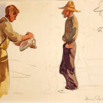 Doris McCarthy, Fisherman Study, 1934, watercolour and pencil on paper, 11" x 15"