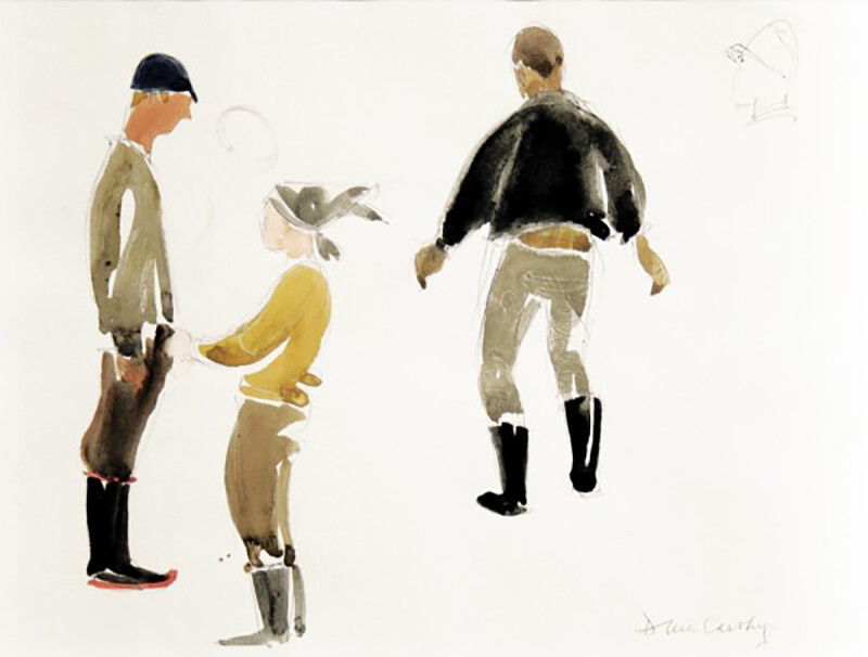 Doris McCarthy, Untitled, Three Figures, 1968, watercolour and pen on paper, 9