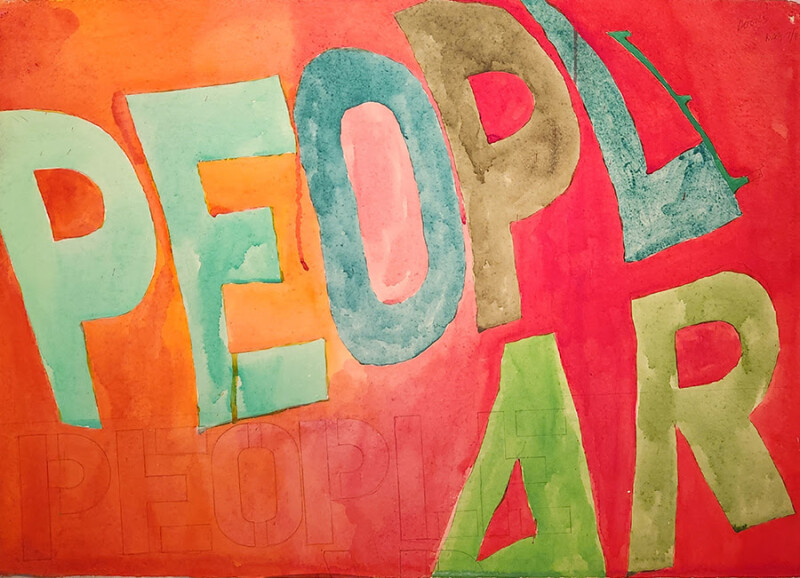 Greg Curnoe, Doors, May 7,1980, watercolour on paper, 23″ x 32″