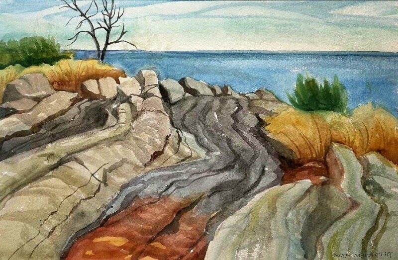 Doris McCarthy, Rocks By The Cubby Hole Cottage, 2001