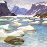 Doris McCarthy, Untitled, (Pangnirtung Fiord with floes), 1973, oil on panel
