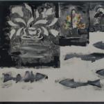 Gerald Ferguson, Tulips, Doorstops, Five Fish and a Grey Board, 1992