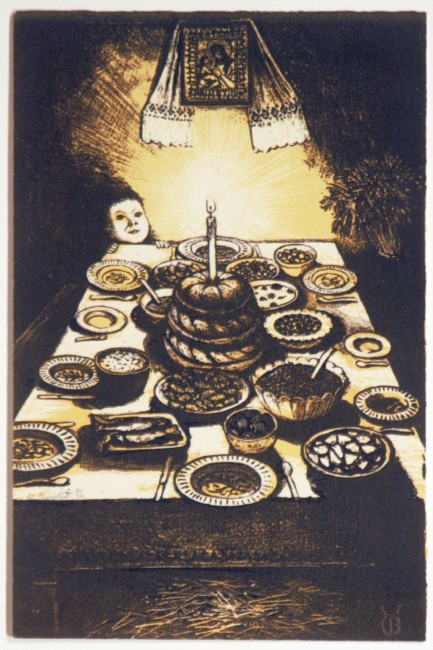 Ukrainian Christmas Eve Feast, William Kurelek, 1973