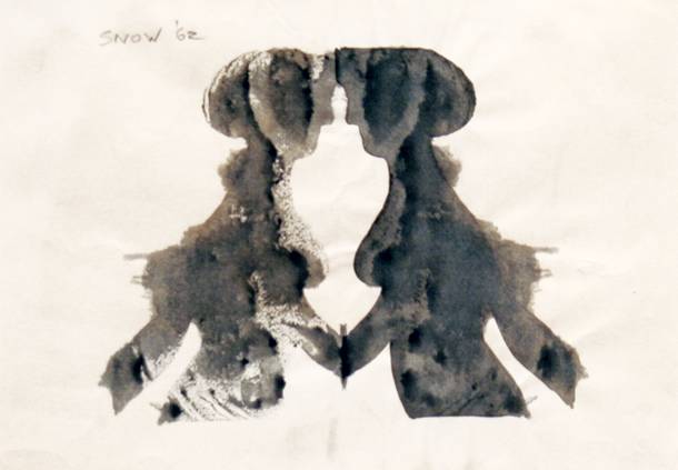 Michael Snow, Ink Blot #2, 1962, ink on paper, 5" x 7"