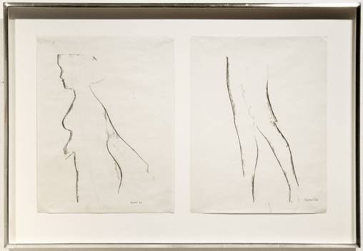 Michael Snow, One in Two, 1966, charcoal on paper, 11" x 18"