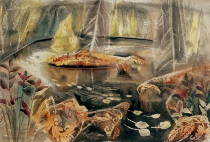 Sanctuary Lake, Doris McCarthy, 1957, watercolour, 15" x 22"