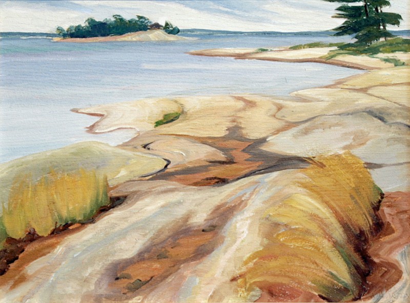 Rock Path to the Point, 1996, oil on panel, 12" x 16"