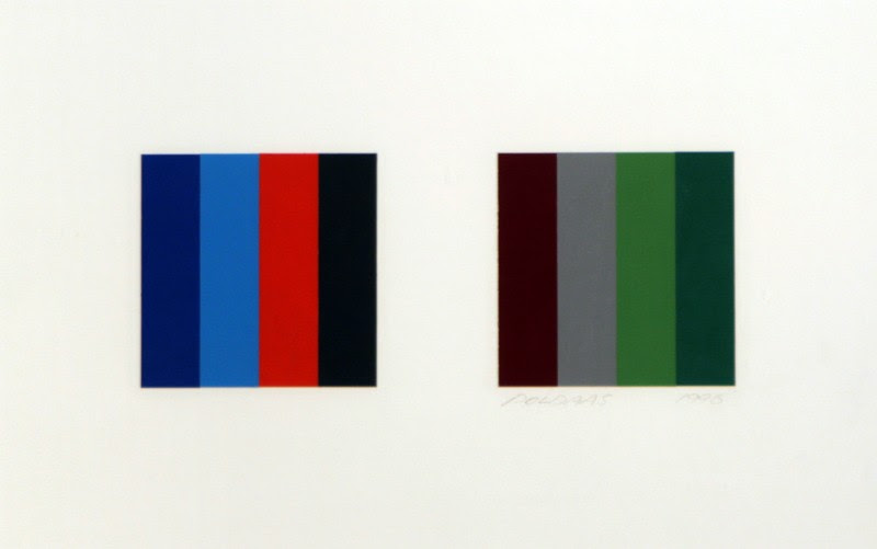 Jaan Poldaas,Twelve Colour Pair Study 2, 1996, collage, 9 x 15