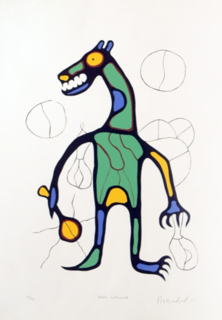 Norval Morrisseau, Bear Walker, 1979, original serigraph