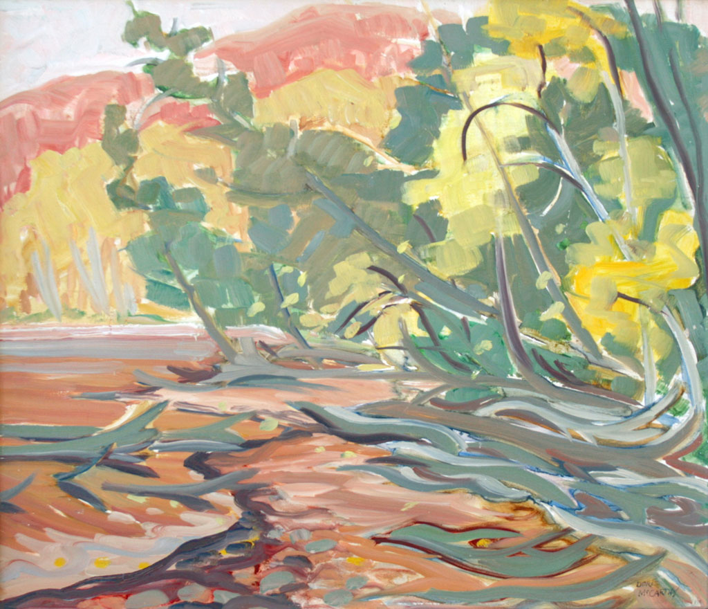 Doris McCarthy, Edge of Loon Lake, Haliburton, 1952, oil on canvas, 11.5" x 13"